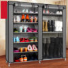 Double Rows 9 Lattices Shoe Cabinet (4)