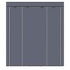 69" Portable Clothes Closet Non-Woven Fabric Wardrobe Double Rod Storage Organizer Gray